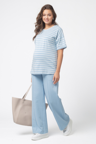 Костюм для беременных 15610 бело-голубой