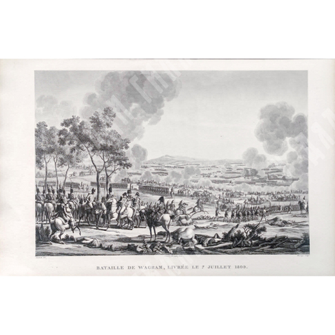Битва при Ваграме, 7 июля 1809 года. Гравюра из альбома Военные кампании Франции. Париж. 1834