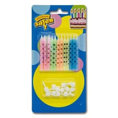 Свечи для торта с подставками Горошек, 6 см, 12 шт.