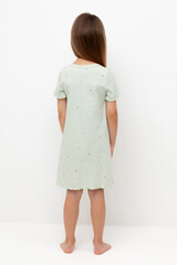 сорочка  для девочки  К 1180/зеленая лилия,ландыши