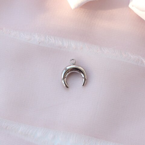 УЦЕНКА!!! Подвеска Лунница (месяц) 10*12 мм, родий, У097