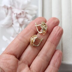 Швензы Плетёный узел 15 мм с английским замком, позолота, Ш123