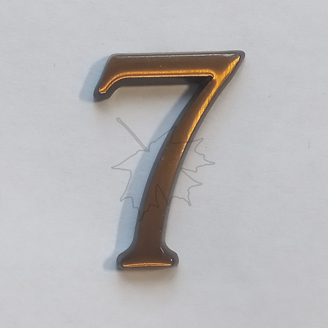 Бронзовая цифра 7 на памятник высотой 3см, Caggiati