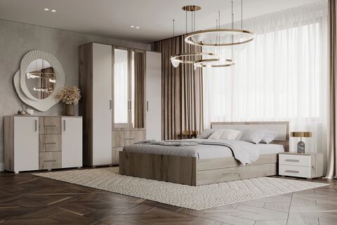 Спальня Фиеста NEW комплект №2 Кашемир, Дуб Крафт серый