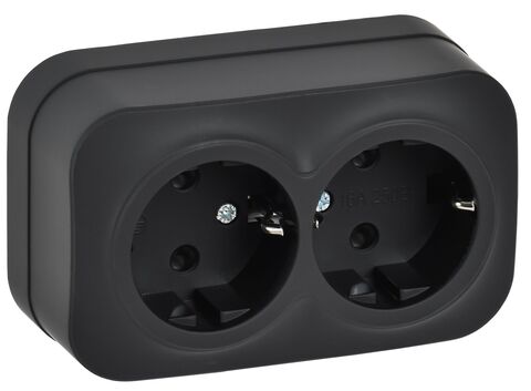 GLORY Роз. 2-я с з/к без з/ш о/у 16А РС22-3-ХЧм черн. м. IEK