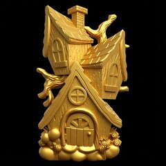 Силиконовый молд № 425 домик Скворечник 2 D ( серия домики для гномов и фей)