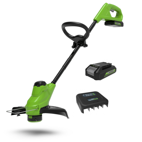 Аккумуляторный триммер Greenworks G24LT25, 24v, 25 см, (2107207SA), с аккумулятором 2 А·ч и зарядным устройством