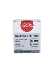 Кассета с лентой S'OK by Sakura Printing C53S654012 (LK-4TBN) для Epson  LW300, LW400, LW700, LW600P, LW1000P, K400, Z700, Z800, черный на прозрачном, 12мм, 8м, прозрачная
