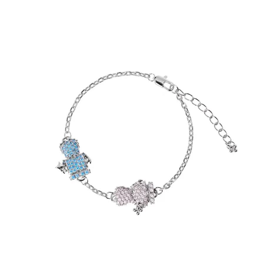 

Браслет Silver Precious Bracelet Boy & Girl - Blue + Pink