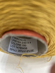 Лен 59% с вискозой 35% и шелком 6% E. MIROGLIO 400 куркума