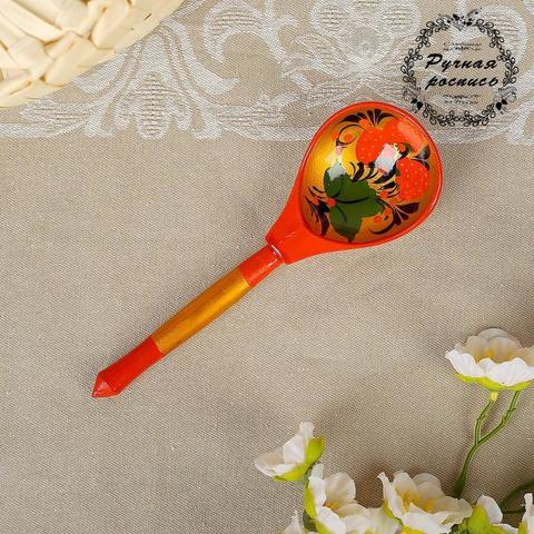 Ложка деревянная «Хохлома», полубаская