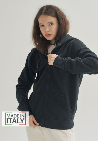 Худи Bowery NYC на молнии однотонное Vintage Black