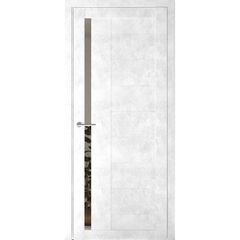 Купить Межкомнатная дверь экошпон Валенсия бетон светлый стекло зеркало