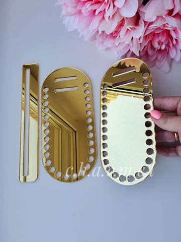 Bag frame, acrylic, Color: Gold mirror