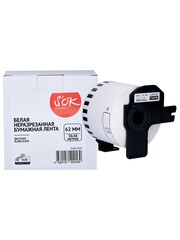 Лента S'OK by Sakura Printing DK22205 для Brother QL1060N, QL700, QL720NW, QL550, QL570, QL580N, QL1050, QL500, QL710W, QL650TD, QL570VMQL-500A, QL-560, QL-570VM, QL-650TD, QL-800, QL-810W, QL-820NWB, черный на белом, 62мм, 30,48м, наклейка
