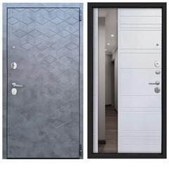 Купить Входная дверь Космо МДФ ПВХ М 141 МДФ ПВХ белое матовое стиль зеркало