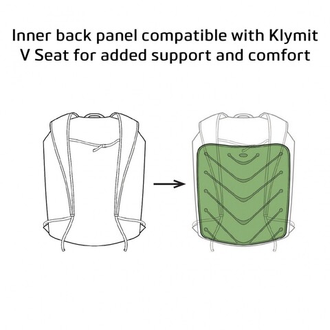 Картинка рюкзак туристический Klymit V Seat Day Pack 20L зелёный - 5