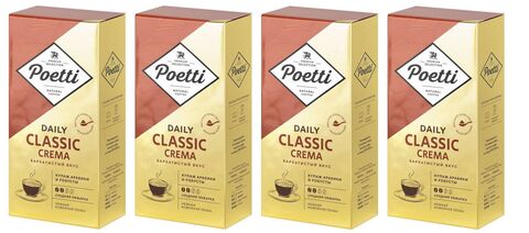 купить Кофе молотый Poetti Daily Classic Crema, 250 г х 4 шт
