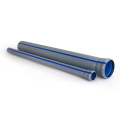 Труба РосТурПласт (BAIKAL standart), DN 110, длина 1000, толщина стенки 2,7, для внутренней канализации, PP-EPP, серый/синий
