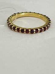 Гранат-дорожка (кольцо из серебра с позолотой)