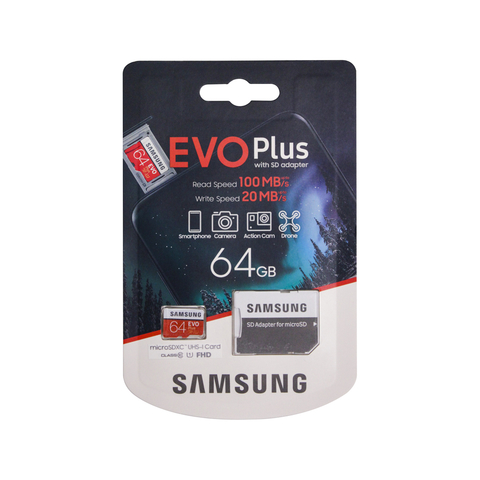 Карта памяти SAMSUNG MicroSDXC UHS-I 64GB Class 10  до 100MB/s + SD adapter