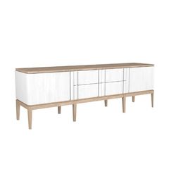 Комод Иконс (белый/беленый дуб), 192,7x62,8x45 см