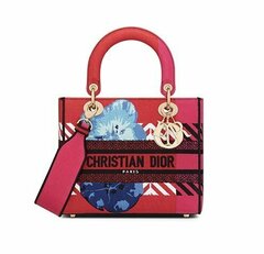 Сумка женская Dior Lady D-lite, модель среднего формата красный
