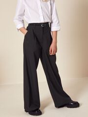 Брюки школьные с высокой талией для девочки Next C90-245, Черный