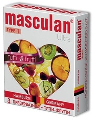 Жёлтые презервативы Masculan Ultra Tutti-Frutti с фруктовым ароматом - 3 шт. - 