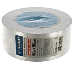 ЗУБР 50 мм, 50 м, 60 гр/м2, самоклеящаяся алюминиевая лента, Профессионал (12262-50-50)