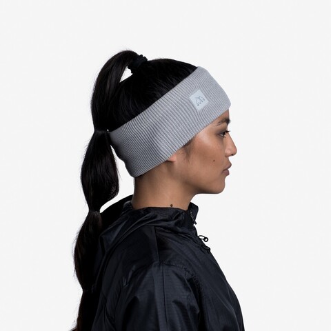 Картинка повязка Buff Headband Crossknit Solid Light Grey - 4