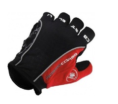 Велосипедные перчатки Castelli Rosso короткие (красные)