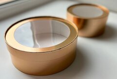 Упаковка "Шайба" Золото с окном д 20 высота 7см