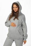 Утепленный спортивный костюм для беременных и кормящих 15154 серый меланж