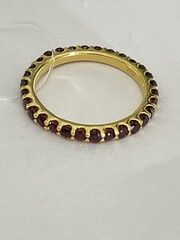 Гранат-дорожка (кольцо из серебра с позолотой)