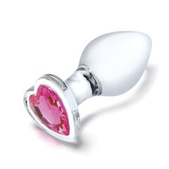 Набор из 3 стеклянных анальных пробок Heart Jewel Plug Set - 