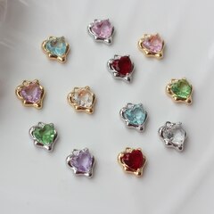 Подвеска Сердце с фианитом 13*11 мм, прозрачный, родий, П304