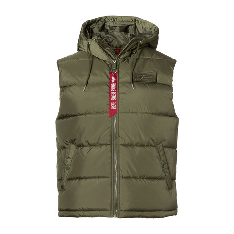 Жилетка пуховая Alpha Industries Hooded Puffer Vest FD sage green