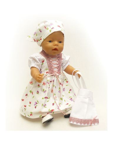 Платье со шнуровкой - На кукле. Одежда для кукол, пупсов и мягких игрушек.