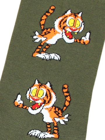 Носки с тиграми цвета хаки оптом