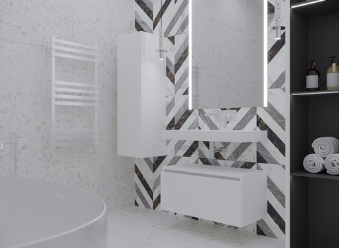 Boheme 897-080-W Ящик под столешницу 80см WHITE глянец VALLESSI UNO-S