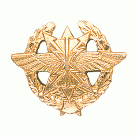 Эмблема петличная Связь старого образца металл золото