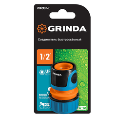 GRINDA TC-12, 1/2?, пластиковый с покрытием TPR, для шланга, быстросъемный соединитель, PROLine (8-426425)