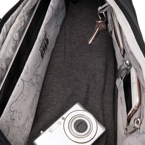 Картинка рюкзак однолямочный Pacsafe Vibe 325 Sling Серый камуфляж - 3