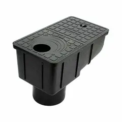 Ливнеприемник кровельный с вертикальным патрубком черный 300*165*200 A15 6167ч