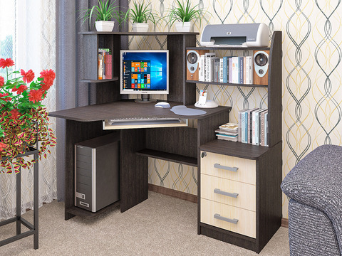 Компьютерный стол угловой СК-39 венге / дуб молочный