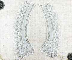 Воротник с бусинками, р. 29х9,5 см, молочный