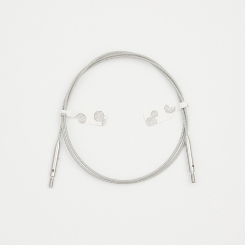 Тросик "GlideX" для съемных спиц, длина 20см (готовая длина с спицами 40см) - нержавеющая сталь с нейлоновым покрытием с серебристымиразъемами, заглушки 2шт, кабельный ключик