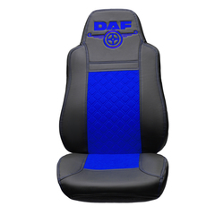 Чехлы DAF XF-105 (экокожа, черный, синяя вставка)