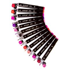 
          Набор скетчмаркеров DUO Alingar,12 цветов, ягодные оттенки (розов, красн, фиолет, фуксия), пулевидный/клиновидный 1-6 мм, спирт. основа, ПВХ упаковка